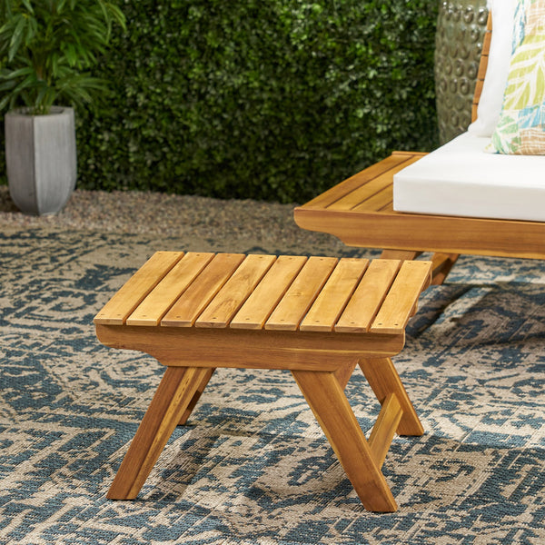 English Elm Christopher Knight Home® - SEDONA Acacia Wood Side Table with Open Slat Top for Outdoor Living Durable Weather-Resistant Accent Teak 23.75 L x 23.75 W x 7.25 H 63747.00