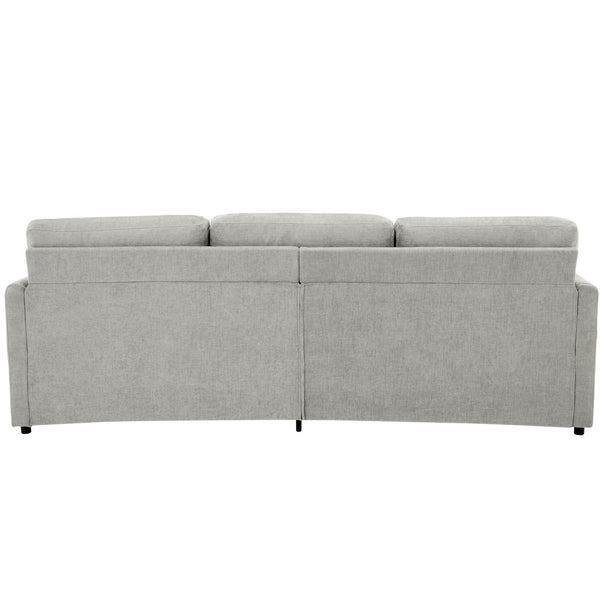 English Elm 101.2" Modular Chenille Sectional Sofa with Tufted Cushions and Deep Seating for Living Room Light Grey N719S001922R