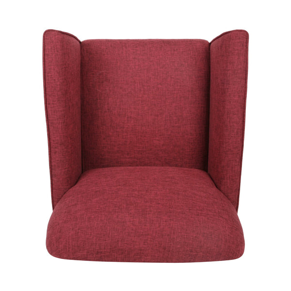 English Elm Christopher Knight Home® - CHAIR modern fabric lounge seat with compact 28.5x28.25x20.75 in dimensions, cozy supportive design Red 63566.00CRNBRYTWD