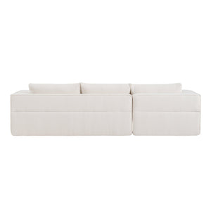 English Elm 112"Modular Sectional Sofa with Free Side Table and Pillows, Wrinkle-Resistant Boucle, No Assembly Required Beige N723S9670A