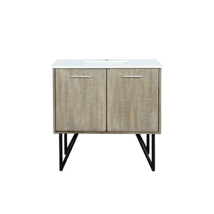 English Elm Rustic Acacia Bath Vanity 36 In. W X 20 In. D, Cultured Marble Top With Soft-Close Cabinet Storage B2731P259678-GIGA