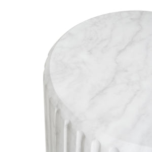 English Elm Christopher Knight Home® - Outdoor Cicci Carved Side Table - Sculptural White Accent For Indoor/Outdoor Living Spaces N773P283503W