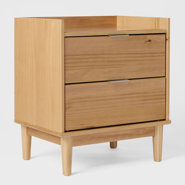 Lee Mid-Century Modern 2-Drawer Nightstand with Sleek Design and Spacious Storage for Every Space