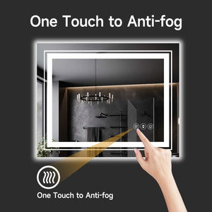 English Elm 24X32 Frameless Led Smart Bathroom Mirror With Adjustable Lighting, Anti-Fog & Safety Features T3757P347026