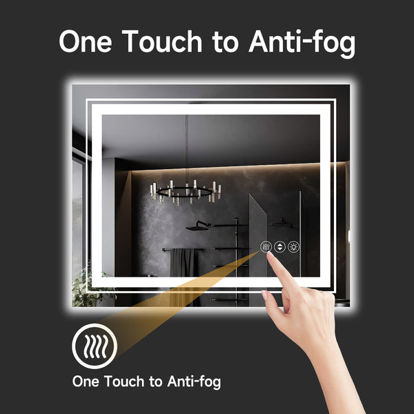 English Elm 24X32 Frameless Led Smart Bathroom Mirror With Adjustable Lighting, Anti-Fog & Safety Features T3757P347026