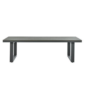 English Elm U_STYLE Outdoor Patio Seating Set with Durable Iron Frame, Plastic Wood Table, Thick Cushions for Comfort Gray WY000442AAE