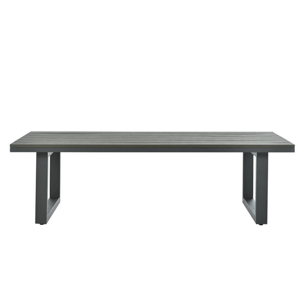 English Elm U_STYLE Outdoor Patio Seating Set with Durable Iron Frame, Plastic Wood Table, Thick Cushions for Comfort Gray WY000442AAE