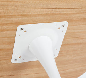 English Elm 42.1"OAK Modern Tulip Dining Table for 4-6, White & Light Oak MDF Top, Sturdy Pedestal Design W234P370301