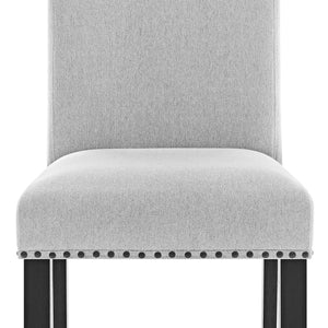 English Elm Modern Modern Look 2pc Light Gray Fabric Side Chairs with Full Back, Nailhead Trim, Ergonomic Dining Accent B011P228162