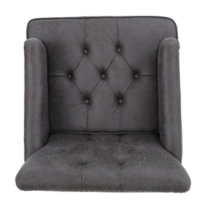 English Elm Christopher Knight Home® - HARRISON Tufted Club Chair with Diamond-Stitched Back, Nailhead Trim and Turned Birch Legs for Comfort and Style Slate 53444.00MFSLA