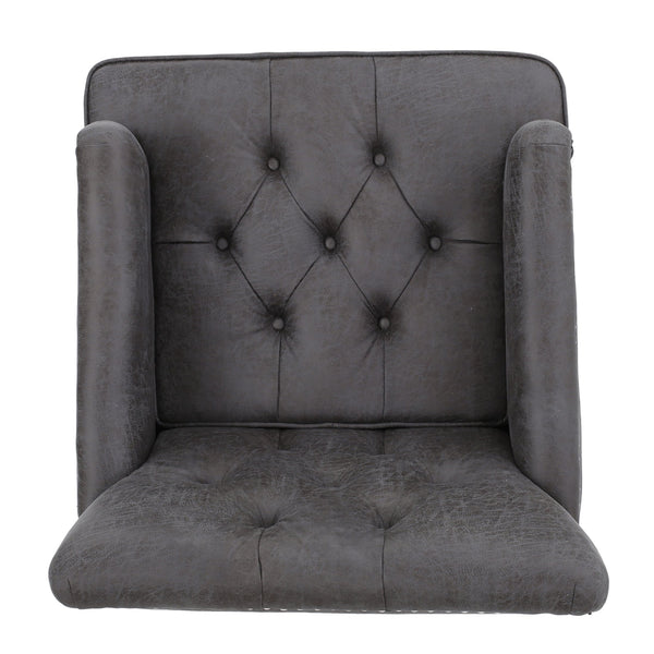 English Elm Christopher Knight Home® - HARRISON Tufted Club Chair with Diamond-Stitched Back, Nailhead Trim and Turned Birch Legs for Comfort and Style Slate 53444.00MFSLA