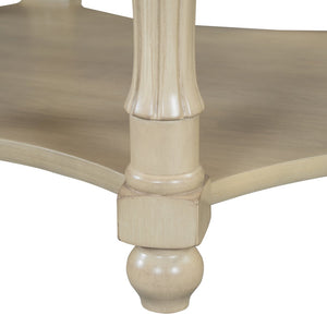 English Elm Vintage Oval Coffee Table With Drawer & Storage Shelf - French Country Charm For Living Rooms N735P277388K-GIGA