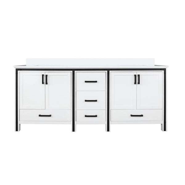 English Elm White Double Bath Vanity With White Quartz Top - Elegant, Durable, Soft-Close Drawers & Ample Storage B2731P260630-GIGA