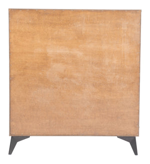 Zuo Modern Zarif Chest Black & Walnut - Modern Elegance With Shearling-style Fabric For Hospitality Settings Black 100% Polyester,Mdf,Steel 110655-zuo-modern