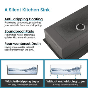 English Elm Stainless Handmade Single Bowl Kitchen Sink Brushed Nickel Undermount Drop in 33 Inch T3177P370634