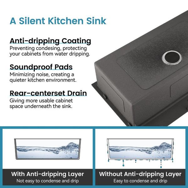 English Elm Stainless Handmade Single Bowl Kitchen Sink Brushed Nickel Undermount Drop in 33 Inch T3177P370634