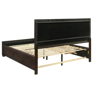 English Elm Ridgeview Dark Cocoa California King Storage Panel Bed - Elegant Design With Under-Bed Drawers B062S00690-GIGA