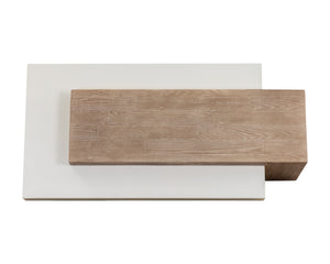 Sunpan Herriot Contemporary Coffee Table with Unique Timber Effect and Striking Concrete Design for Any Space Light Brown / Summer Sand