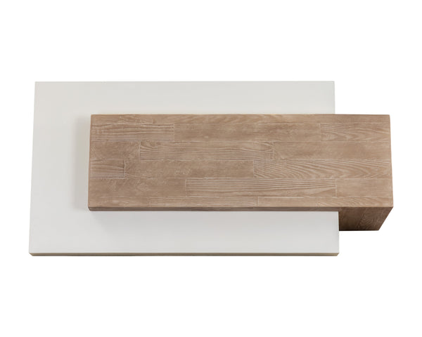 Sunpan Herriot Contemporary Coffee Table with Unique Timber Effect and Striking Concrete Design for Any Space Light Brown / Summer Sand