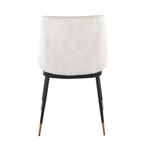 English Elm Wanda Velvet Dining Chair Set of 2 in Beige with Black Metal Frame and Gold Accents – Modern Luxe Seating B202P223685