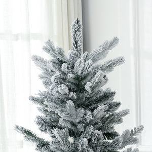 English Elm Homcom 6Ft Snow-Flocked Artificial Christmas Tree With Auto-Open Design & Steel Base For Cozy Holiday Charm W2225P229668
