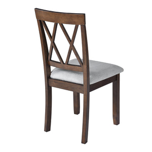 English Elm Dining Room Chairs Set of 2 Upholstered Accent Side Chairs with Padded Seat and Solid Wood Legs, Stylish Brown N752P216388D