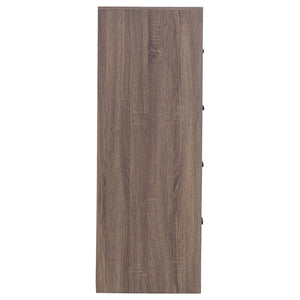 English Elm Geary Barrel Oak 4-Drawer Rectangular Chest with Rustic Oak Grain, Vintage Charm & Ample Storage Space B062P331057