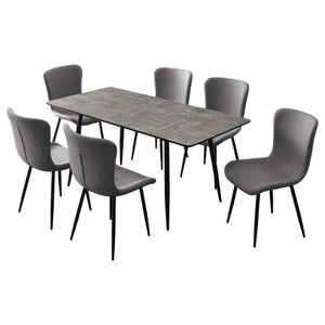 English Elm Grant Grey Extendable 5 Piece Dining Set with Upholstered Chairs and Metal Legs B062S01562