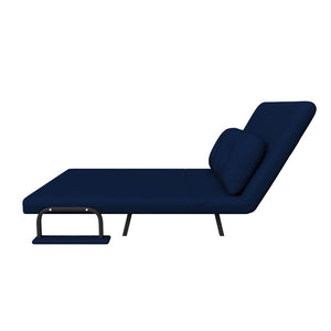 English Elm 46" Wide Corduroy Sleeper Sofa Bed Convertible Folding Chair for Two with Adjustable Backrest Blue W2700P431035