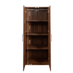 English Elm Pantry Cabinet with 2 Doors & 3 Shelves, Adjustable Tall Freestanding Kitchen Storage Cupboard for Home Organizing W331S00185