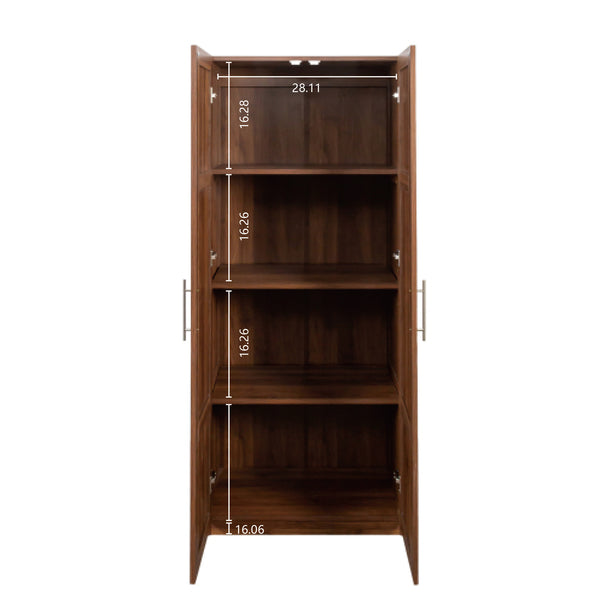English Elm Pantry Cabinet with 2 Doors & 3 Shelves, Adjustable Tall Freestanding Kitchen Storage Cupboard for Home Organizing W331S00185