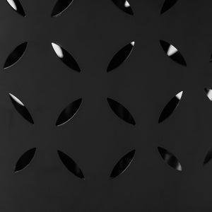 English Elm Christopher Knight Home® - LILAC Sculptural 12" Cylindrical Accent Side Table with Laser-Cut Iron Floral Design, Weather-Resistant Finish Black N770P365805K