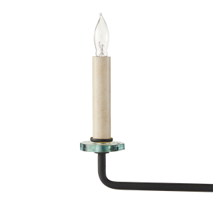 Privateer Modern Bronze Chandelier with Recycled Glass, Adjustable Height, Elegant Blacksmith Finish