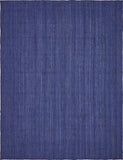 Unique Loom Braided Jute Dhaka Hand Woven Solid Rug Navy Blue,  9' 0" x 12' 0"
