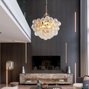English Elm 20-inch Brushed Gold Iron Chandelier Three Clear Globe Shades Ambient Dining Glow W2312P479741
