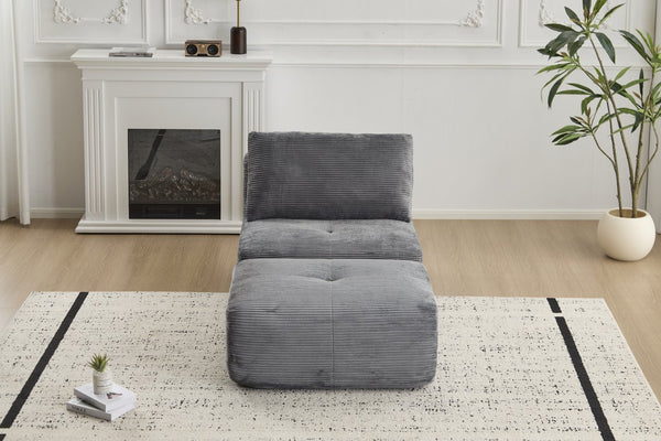 English Elm Modern Modular Memory Foam Sofa - Pet-Friendly, Stylish Chaise Longue With Movable Ottoman In Grey W3723P346962