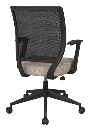 OSP Home Furnishings Screen Back Mesh Task Chair with Lumbar Support and T Arms for Home Office Use Birch EM51022N-K106
