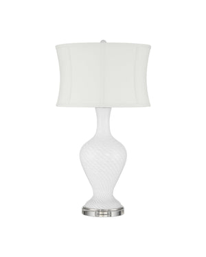 Currey & Company Zeta Stunning White Table Lamp - Venetian Zanfirico Glass, Crystal Base & Polished Nickel Accent White Glass ,Optic Crystal 6000-1009-currey-company