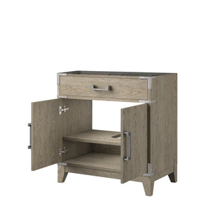 English Elm Grey Oak Single-Sink Bathroom Vanity 30" W X 22" D – Modern Design With Soft-Close Storage Solutions B2731P259761
