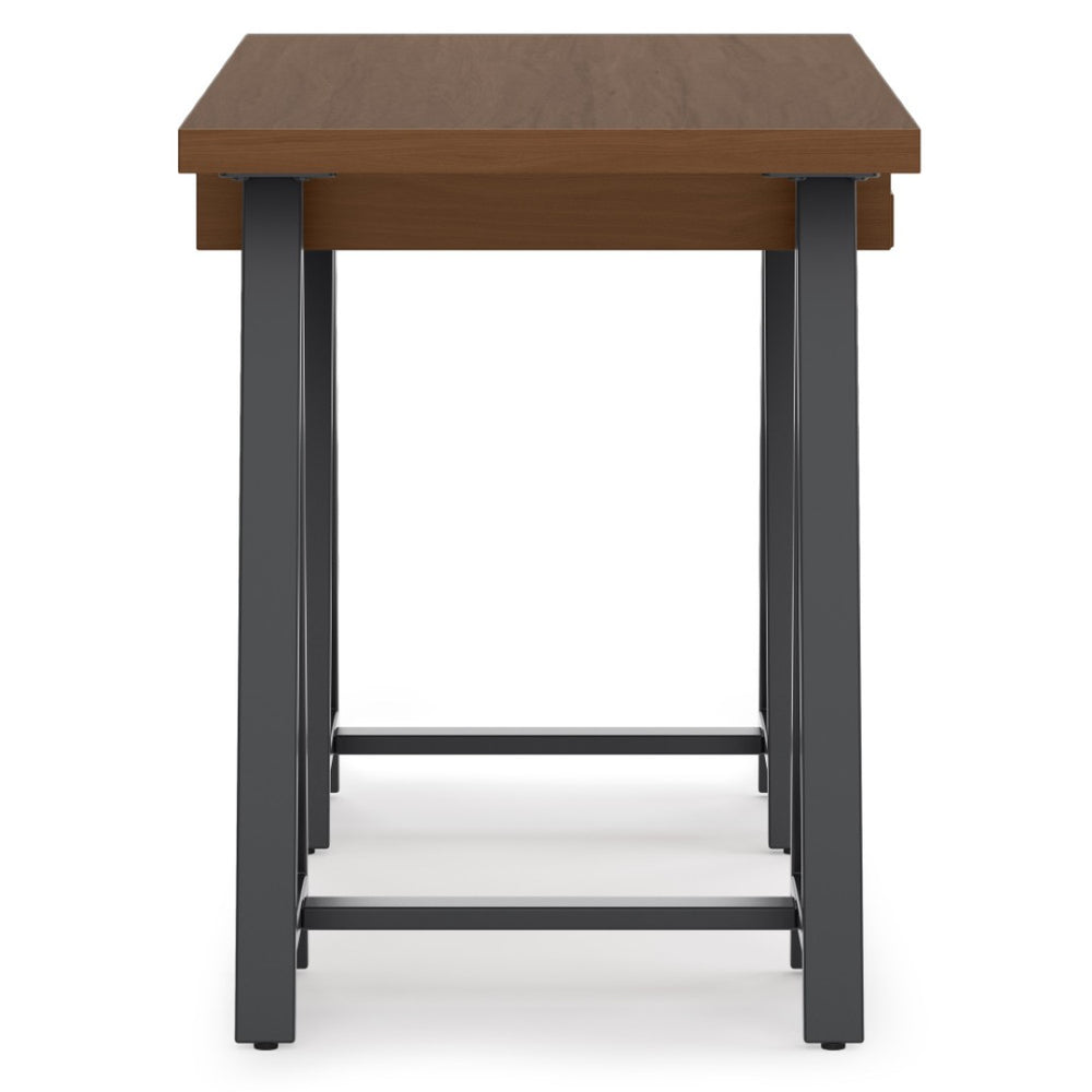 English Elm Sawhorse Retro-Industrial Small Desk - Handcrafted Walnut Veneer With Metal Legs For Modern Spaces B136P159594-GIGA