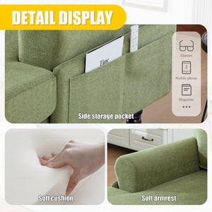 English Elm Modern Chenille Fabric Recliner Chaise Lounge Sofa with High-Resilience Foam, 550LB Capacity, Cozy Plush Backrest and Armrests for Living Room Relaxation Olive Green W395P371338