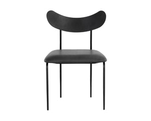 Sunpan Gibbons Dining Chair - Unique Mid-Century Modern Design with Handcrafted Leather and Iron Frame Black / Bravo Portabella