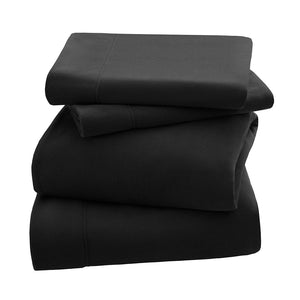 JLA Home Peak Performance - Anti-Pill Microfleece Sheet Set with Scotchgard Stain-Release, OEKO-TEX Certified for Safety and Durability Black SHET20-731