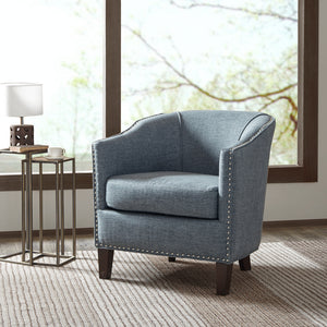 Madison Park Fremont Modern/Contemporary Barrel Arm Chair FPF18-0494 Slate Blue