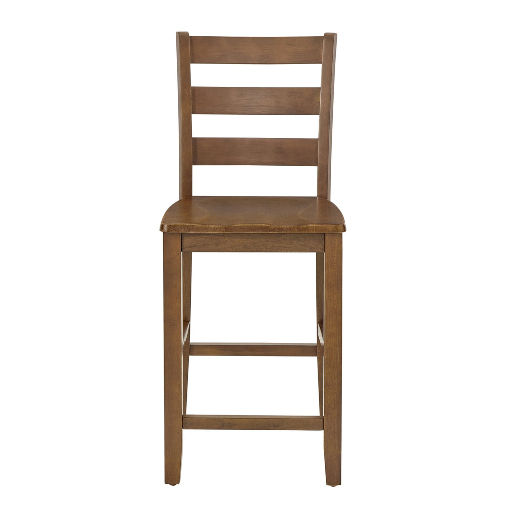 English Elm Dining 5-Piece Retro Breakfast Set with Compact Round Table and 4 Upholstered Chairs for Cozy Dining Spaces Brown W487S00352