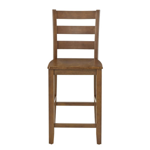 English Elm Dining 5-Piece Retro Breakfast Set with Compact Round Table and 4 Upholstered Chairs for Cozy Dining Spaces Brown W487S00352