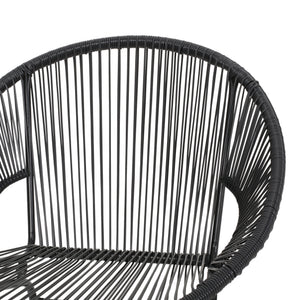English Elm Christopher Knight Home® - 3 Piece Rattan Seating Group Black – Stylish PE Rattan + Iron Outdoor Patio Set, Durable Modern Mesh Design 66626.00BLK_66627.00BLK
