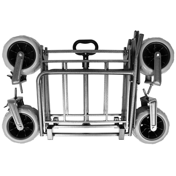 English Elm 3-in-1 Folding Utility Wagon Converts to Bench Seat with All-terrain Balloon Tires Gray W2932P312720