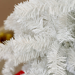 English Elm Homcom 6Ft Tall White Artificial Christmas Tree, Auto-Open, 1000 Branch Tips, Safe Steel Base Décor W2225P229373