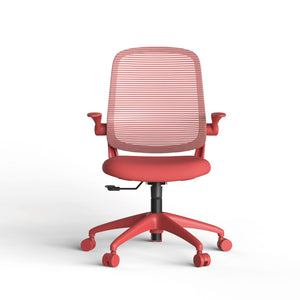 English Elm Ergonomic Mesh Back Task Chair with Flip Armrests High Density Foam Seat 500lb Capacity Red W5280P464459